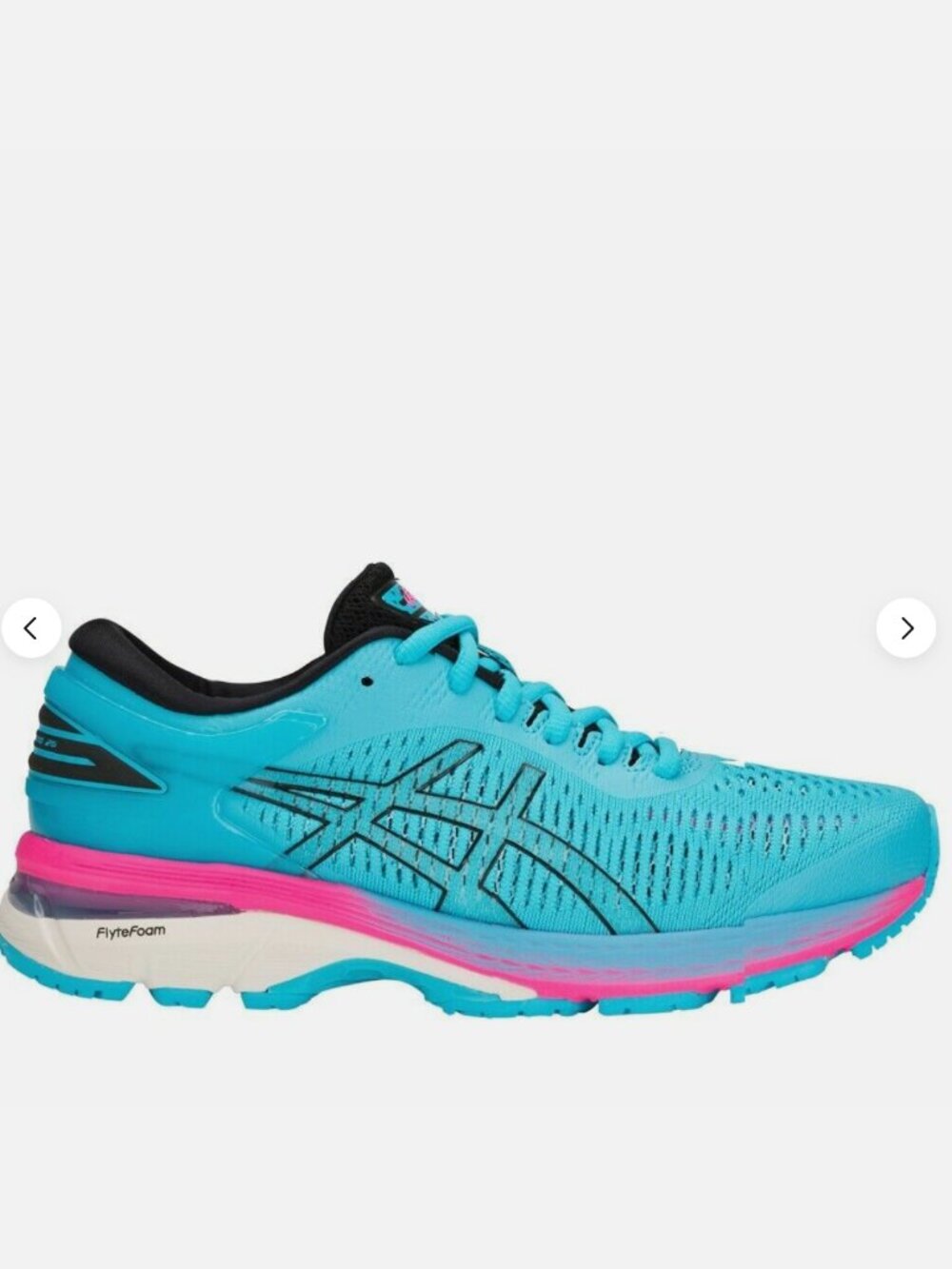Asics Women's Kayano 25 Running Shoes Aquarium/Black Pink 1012A026-400 7 US